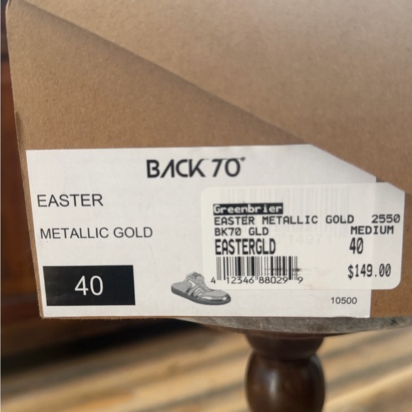 Back 70 Women's Gold and White Mules - Picture 6 of 6